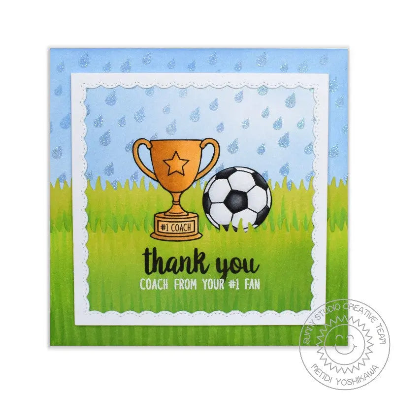 Sunny Studio Stamps Team Player Soccer Coach Thank You Card by Mendi Yoshikawa