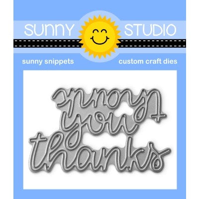 Sunny Studio Stamps Thank You Words Script Thanks Metal Cutting Die