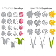 Sunny Studio Timeless Tulips & Daffodil Dreams Color Layering Alignment Guide