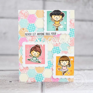 Sunny Studio Stamps Tiny Dancers Patchwork Card by Lexa Levana