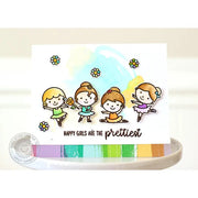 Sunny Studio Stamps Tiny Dancer Happy Girls are the Prettiest Card