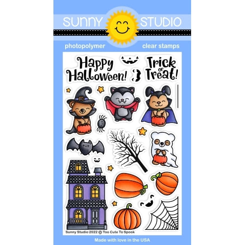Sunny Studio Too Cute Too Spook Critters Wearing Halloween Costumes 4x6 Clear Photopolymer Stamps SSCL-336
