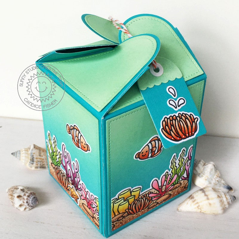 Sunny Studio Stamps Ocean Themed Summer Gift Box (using Wrap Around Box Metal Cutting Dies)