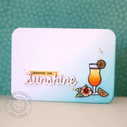 Sunny Studio Stamps Tropical Paradise Sending You Sunshine Fruity Drink with Citrus Slices and Hibiscus flower Summer Card
