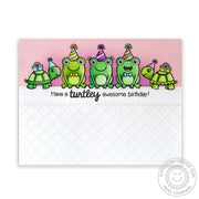 Sunny Studio Stamps Turtley Awesome Punny Turtle & Frog Spring Birthday Card