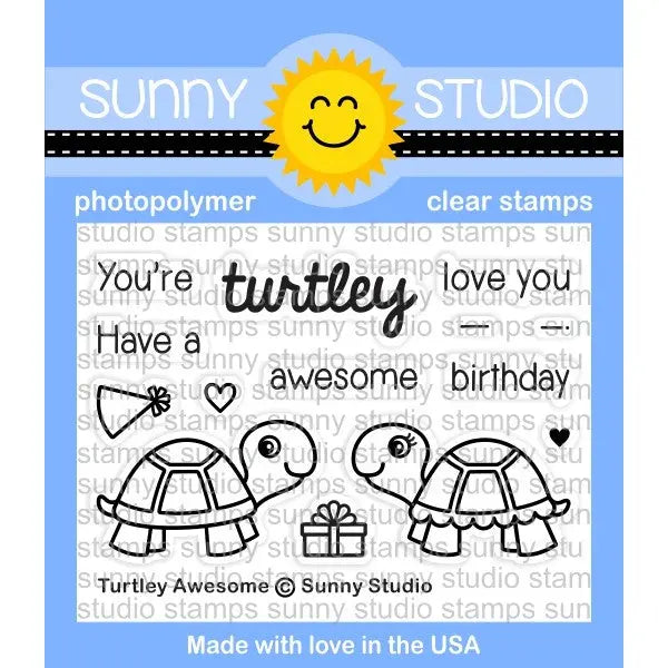 Sunny Studio Turtley Awesome 2x3 Turtle Photopolymer Clear Stamp set  SSCL-153