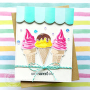 Sunny Studio Stamps Ice Cream Parlor Punny Handmade Card (using Two Scoops Layered Layering 4x6 Clear Photopolymer Stamp Set)