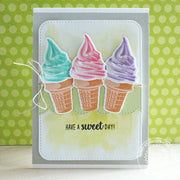 Sunny Studio Stamps Two Scoops Three Swirl Ice Cream Cones Sweet Day Card