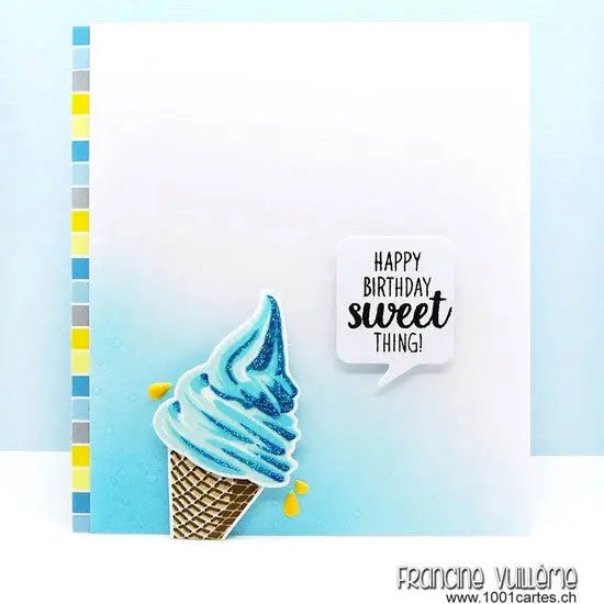 Sunny Studio Stamps Two Scoops Sweet Birthday Ice Cream Cone Card