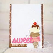 Sunny Studio Stamps Two Scoops Triple Scoop Chocolate, Strawberry & Vanilla Ice Cream Cone Birthday Card