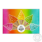 Sunny Studio Stamps Two Scoops Rainbow Sherbet Card