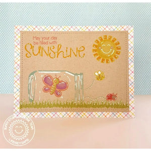 Sunny Studio Stamps Backyard Bugs Butterfly in Jar Sunshine Kraft Cardstock Card