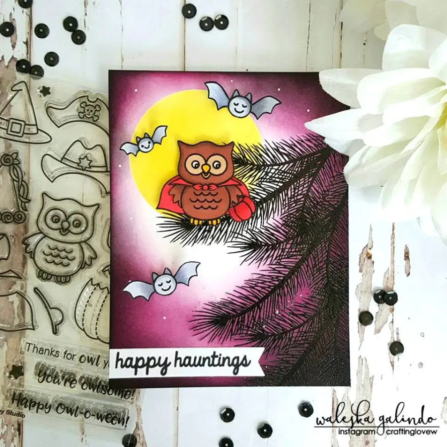 Sunny Studio Stamps Vampire Owl Happy Owl-o-ween Card by Waleska