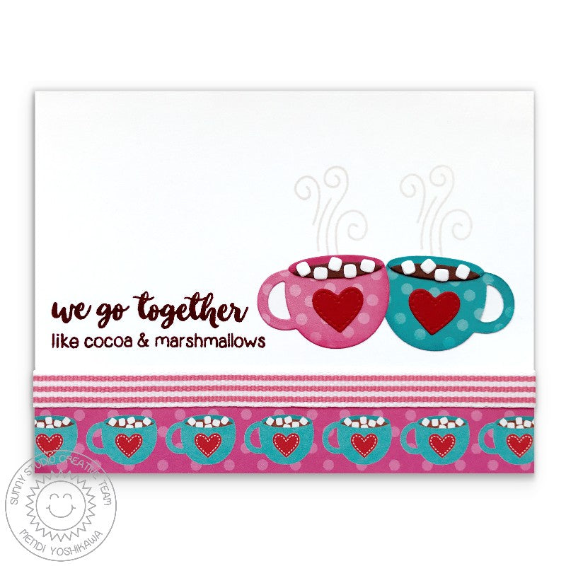 Sunny Studio Stamp Warm & Cozy We Go Together Like Cocoa & Marshmallows Card