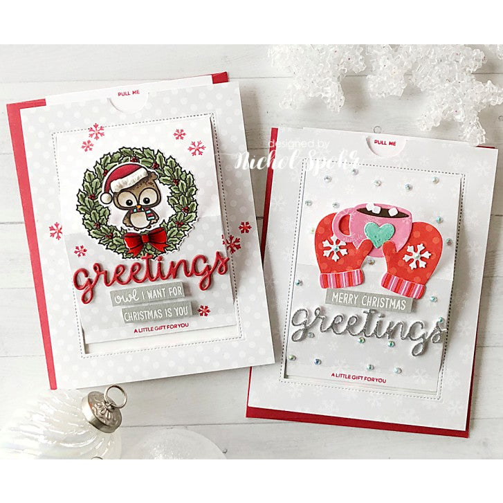 Sunny Studio Stamps Warm & Cozy Mittens & Hot Cocoa Winter Slider Card by Nichol Spohr