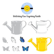 Sunny Studio Watering Can Layering Layered Butterfly Butterflies Stamp Alignment Guide