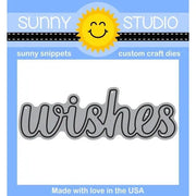 Sunny Studio Stamps Wishes Word Metal Cutting Die (coordinates with Heartfelt Wishes Stamps)