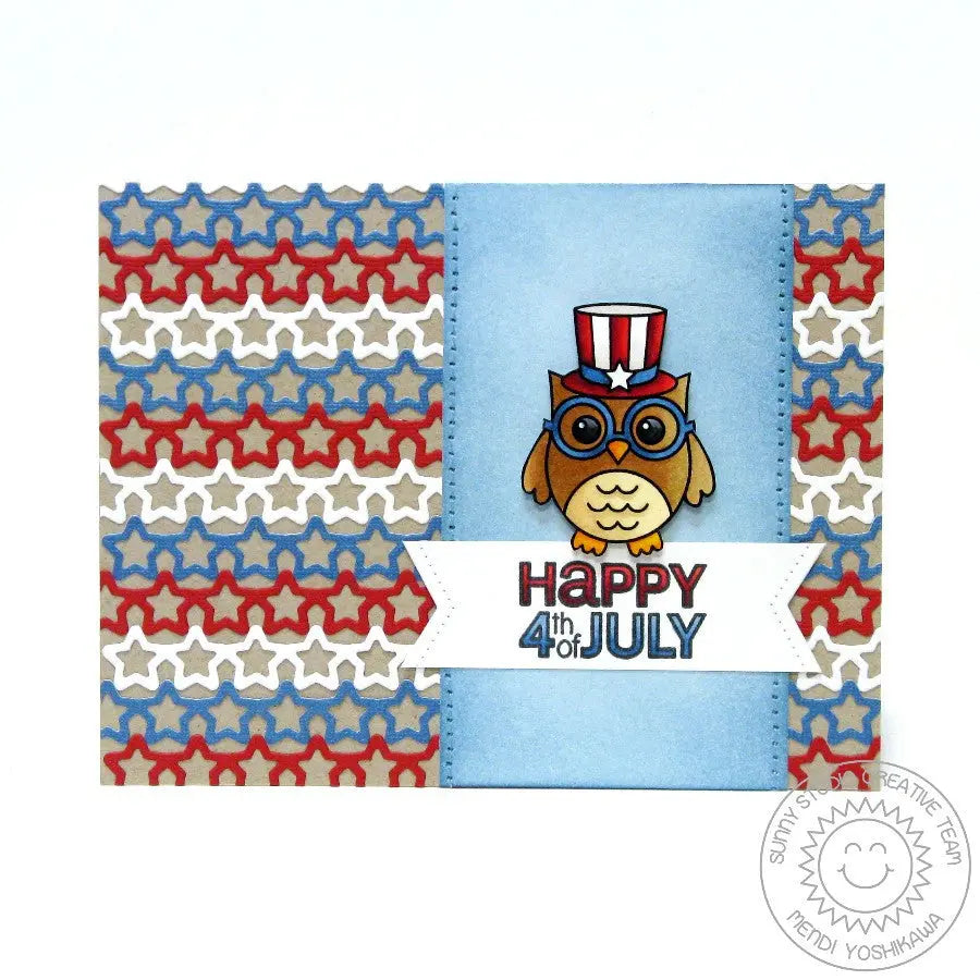 Sunny Studio Stamps Stars & Stripes Patriotic Fourth of July Owl Card