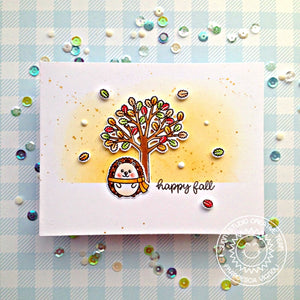Sunny Studio Stamps Happy Fall Hedgehog with Tree Card using Woodsy Autumn Stamps