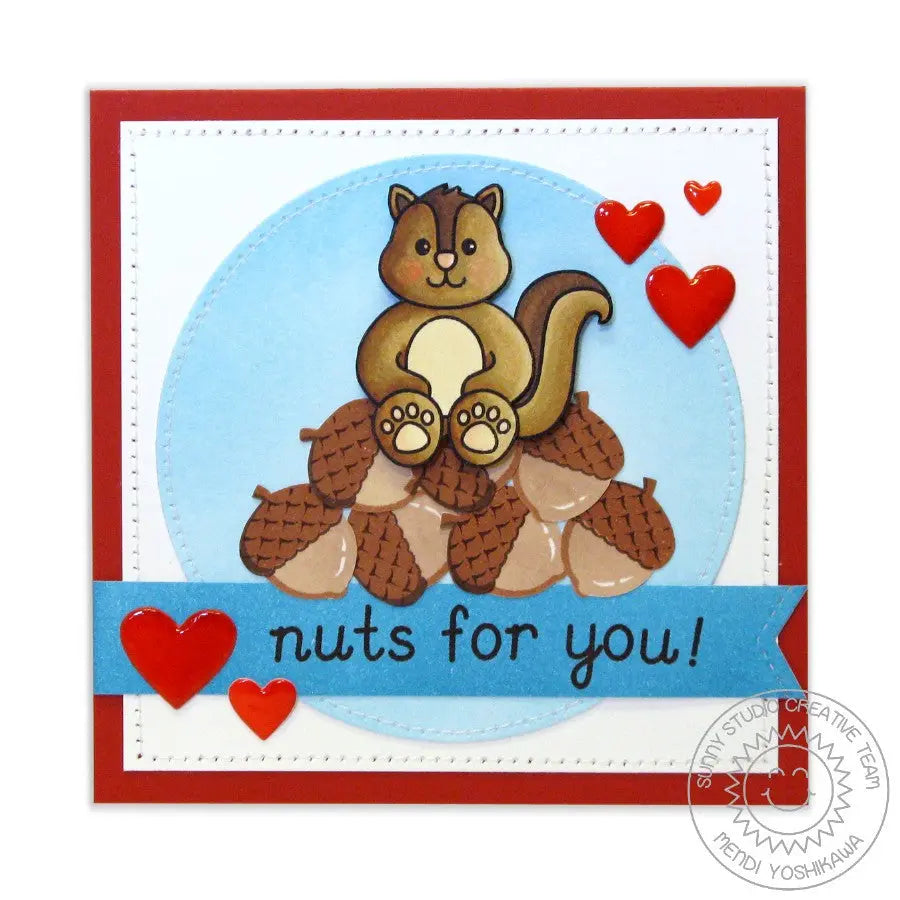 Sunny Studio Stamps Woodsy Creatures Nuts For You Chipmunk Card