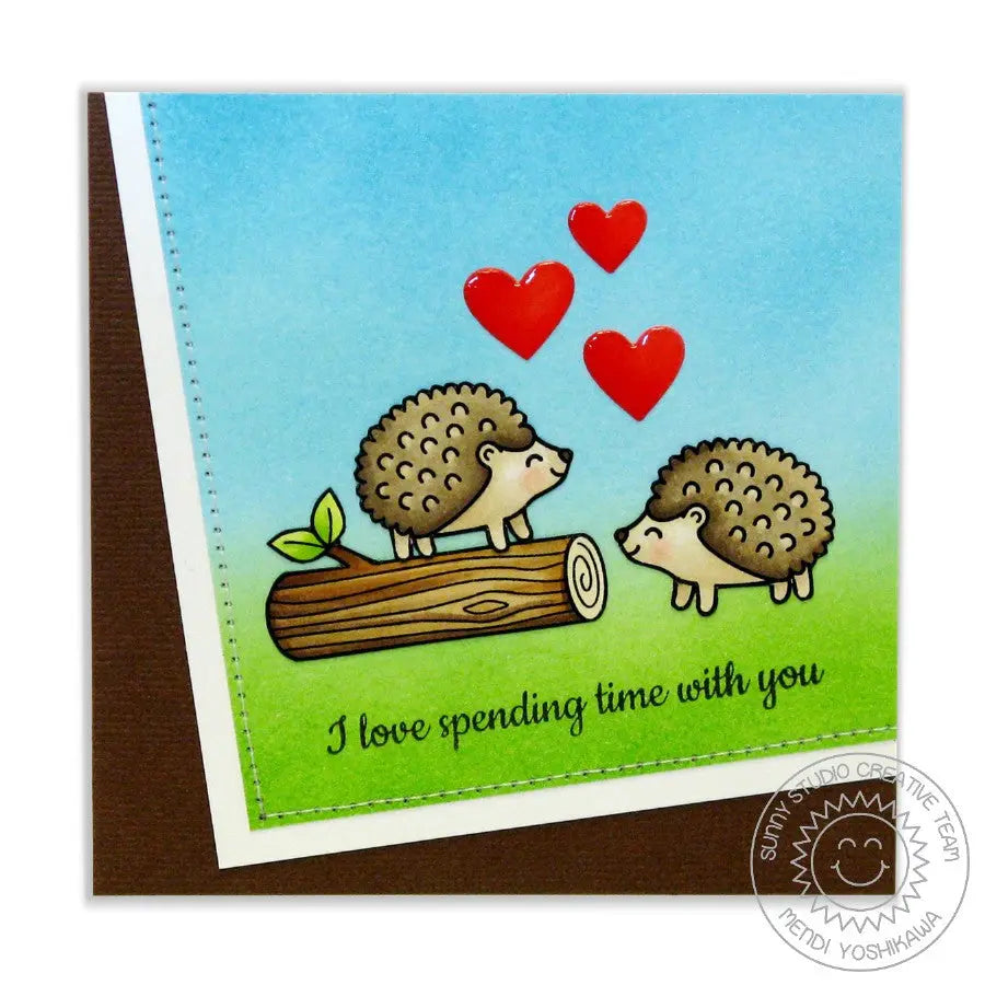 Sunny Studio Stamps Woodsy Creatures Hedgehog Card