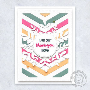 Sunny Studio I Can't Thank You Enough Clean & Simple Chevron Card (using Words of Gratitude 4x6 Clear Stamps)