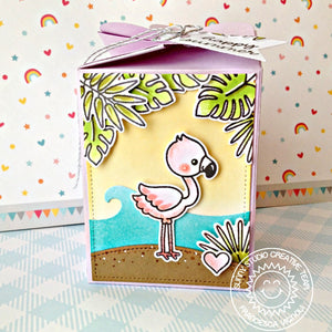 Sunny Studio Stamps Fabulous Flamingos Wrap Around Summer Treat Box (using Catch A Wave Border Dies)