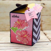 Sunny Studio Stamps Hawaiian Hibiscus Layered Flower Themed Gift Treat Box (using Wrap Around Box Dies)