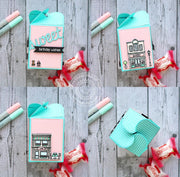Sunny Studio Stamps Sweet Treats City Shops Pink & Aqua Gift Box (using Wrap Around Box dies)
