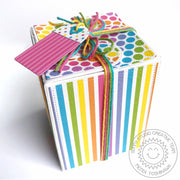 Sunny Studio Stamps Rainbow Polka-dot and Stripes Birthday Gift Box (using Wrap Around Box Dies)
