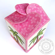 Sunny Studio Stamps Wrap Around Flamingos Birthday Gift Box with Petal Closure