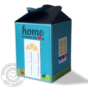 Sunny Studio Stamps Home is Where the Heart Is House Themed Wrap Around Box (using Sweet Treats House Add-on Die)