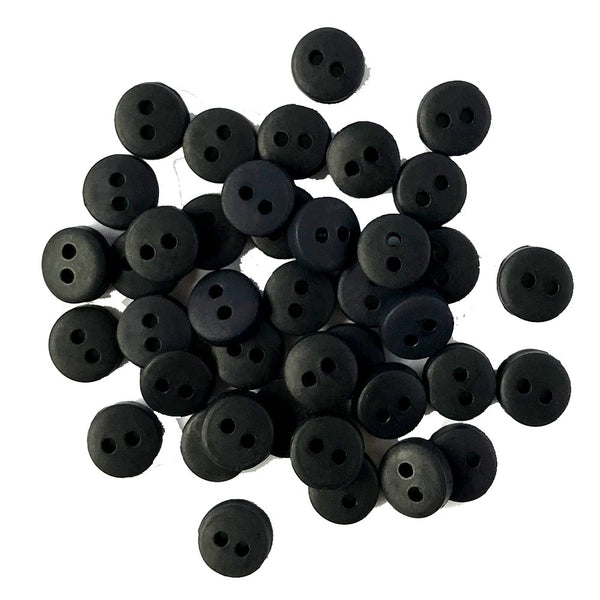 Sunny Studio Stamps: Buttons Galore Black Tiny 1/4" Mini Matte Buttons 35 count Embellishments