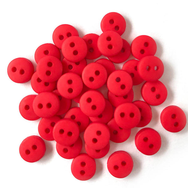 Sunny Studio Stamps: Buttons Galore Red Tiny 1/4" Mini Matte Buttons 35 count Embellishments
