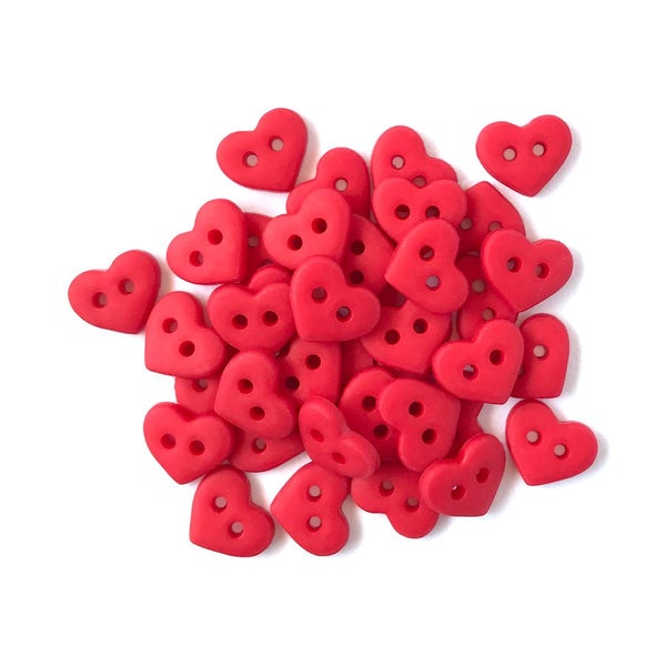 Sunny Studio Stamps: Buttons Galore Red Hearts Mini 7mm Heart Shaped Buttons 35 count Embellishments