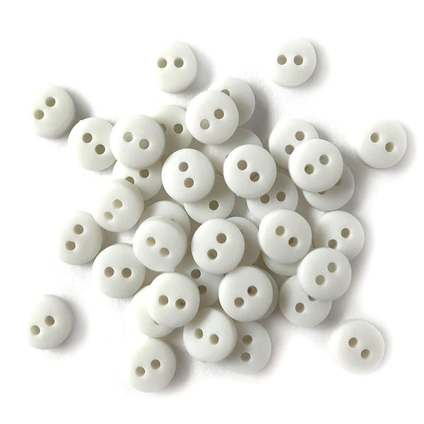 Sunny Studio Stamps: Buttons Galore White Tiny 1/4" Mini Matte Buttons 35 count Embellishments